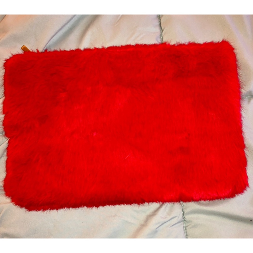 Large Red Fuzzy Clutch
